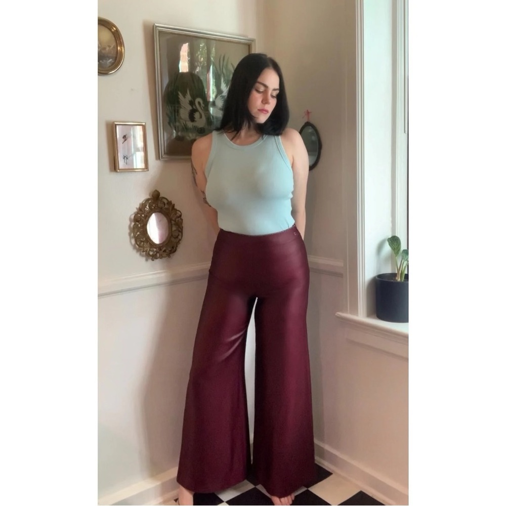CHANEL 90’s/Y2K brown satin wide leg pants!!